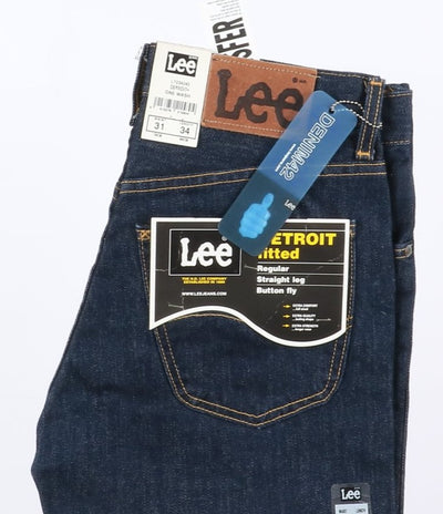 Lee Detroit One Wash W31 L34 Denim Unisex Vita Alta Nuovo Dead Stock w/Tags