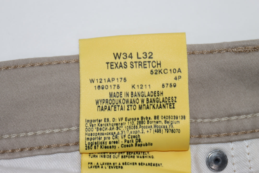 Wrangler Texas Stretch Jeans Beige W34 L32 Uomo