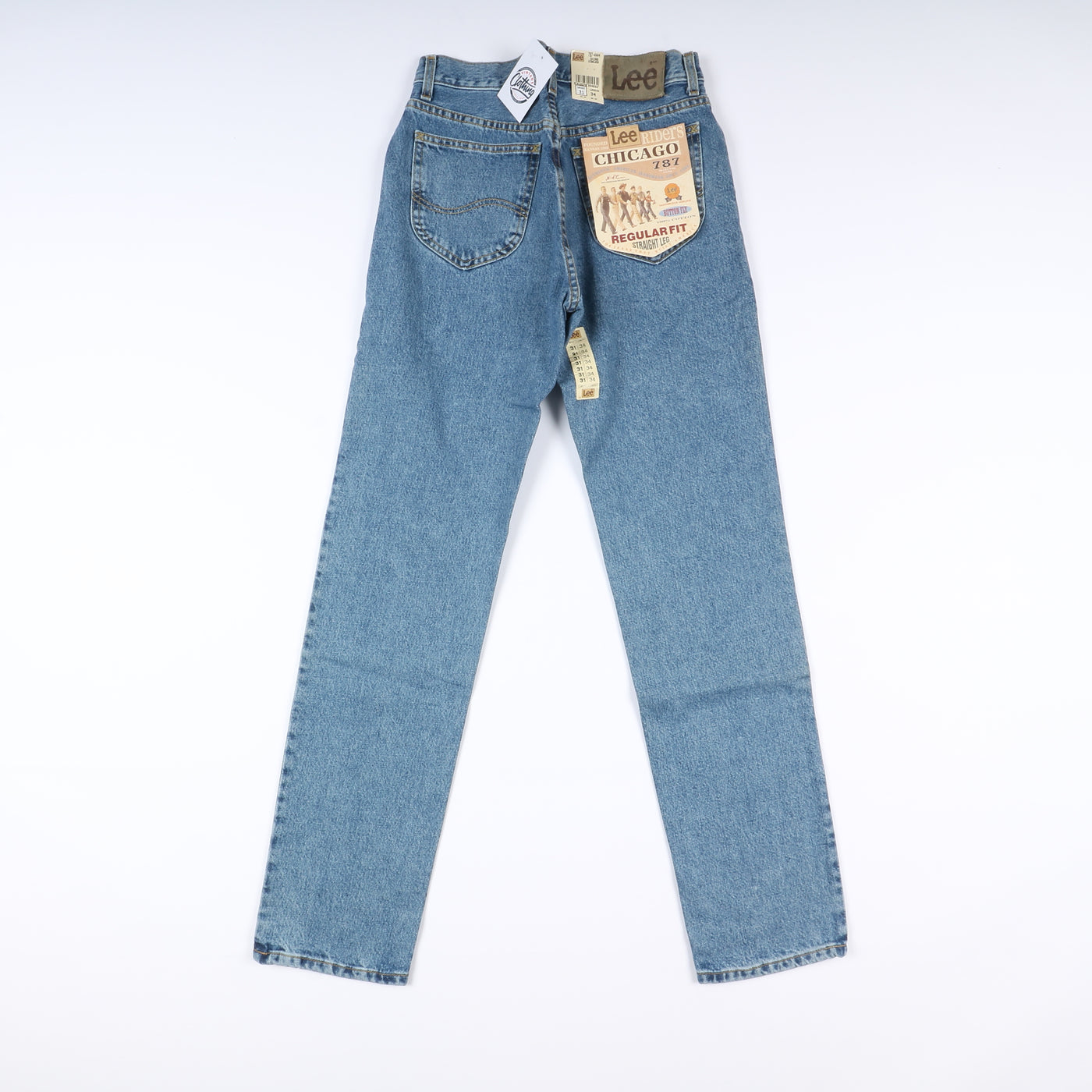 Lee Chicago Stone Washed W31 L34 Denim Unisex Vita Alta Dead Stock w/Tags