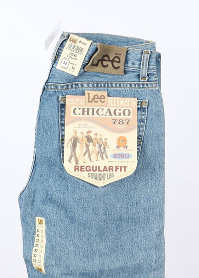 Lee Chicago Stone Washed W32 L32 Denim Unisex Vita Alta Dead Stock w/Tags