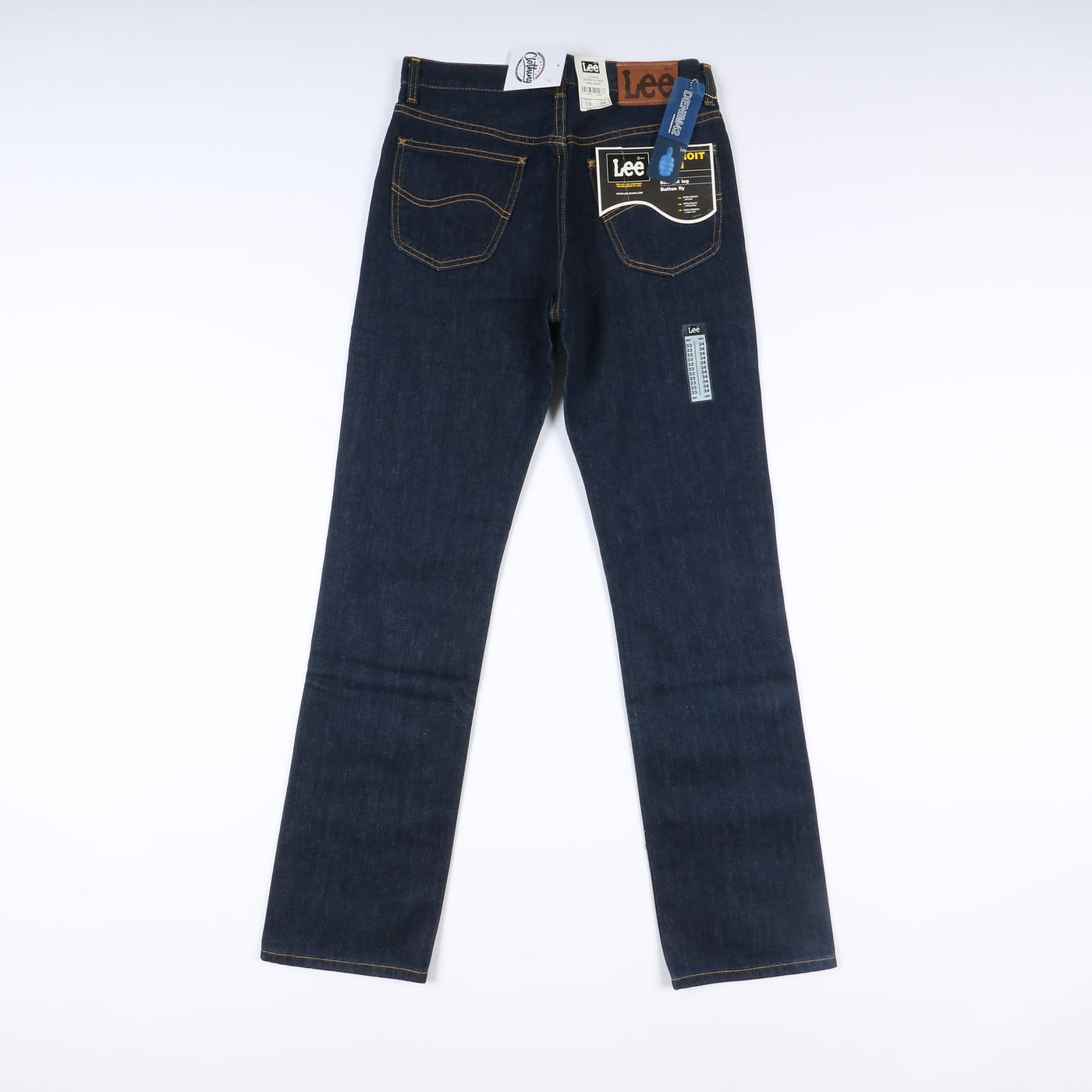Lee Detroit Fitted W33 L34 Denim Unisex Vita Alta Nuovo Dead Stock w/Tags