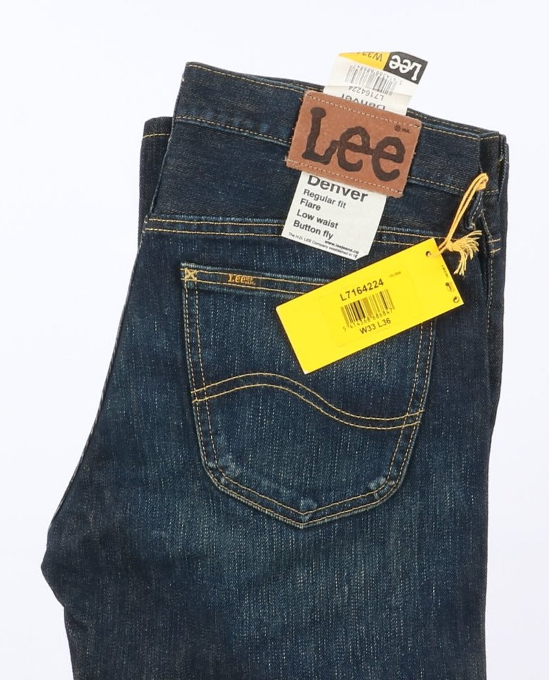 Lee Denver Flare Boot Cut W33 L36 Denim Unisex Vita Alta Nuovo Dead Stock w/Tags