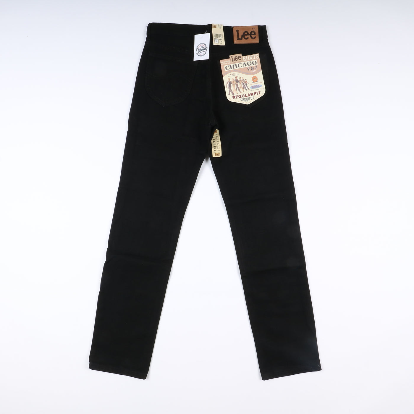 Lee Chicago Washed W31 L34 Nero Unisex Vita Alta Dead Stock w/Tags