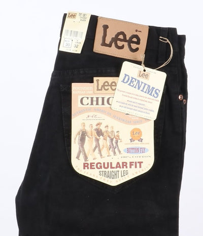 Lee Chicago Black W30 L32 Nero Unisex Vita Alta Dead Stock w/Tags