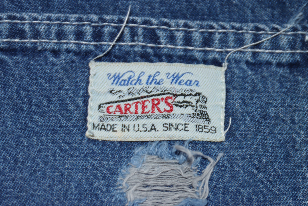 Carter's Salopette di Jeans Denim Taglia S Unisex Made in USA