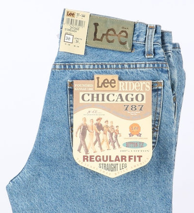 Lee Chicago Stone Wash W30 L34 Denim Unisex Vita Alta Dead Stock w/Tags
