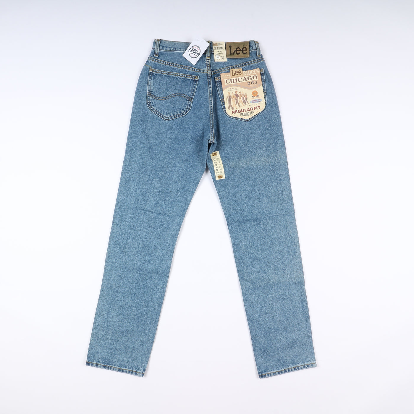 Lee Chicago Stone Wash W30 L32 Denim Unisex Vita Alta Dead Stock w/Tags