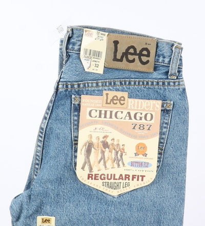 Lee Chicago Stone Wash W30 L32 Denim Unisex Vita Alta Dead Stock w/Tags