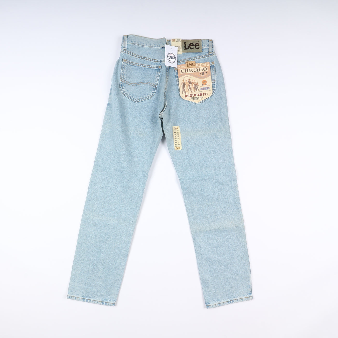 Lee Chicago Super Stone Wash W30 L32 Denim Unisex Vita Alta Dead Stock w/Tags