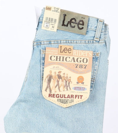 Lee Chicago Super Stone Wash W30 L32 Denim Unisex Vita Alta Dead Stock w/Tags