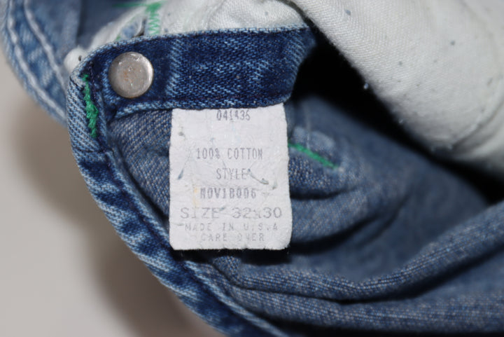 Liberty Salopette di Jeans Denim Taglia W32 L30 Unisex Made in USA
