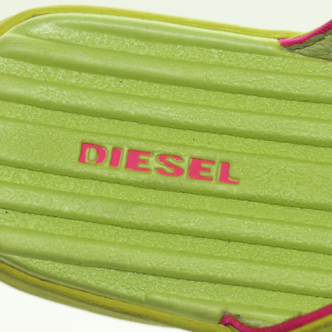 Diesel Infradito Verde Eur 38.5 Unisex