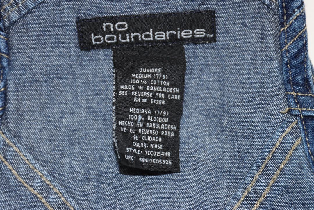 No Boundaries Salopette di Jeans Denim Taglia M Bambino