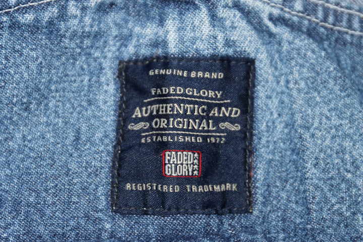 Faded Glory Salopette di Jeans Custom Denim Taglia L Unisex