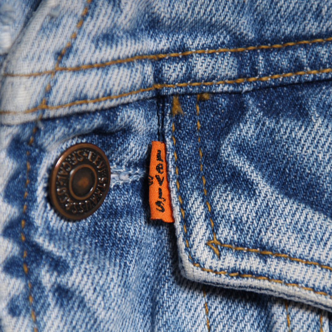 Levi's Orange Tab Gilet di Jeans Denim Taglia S Unisex