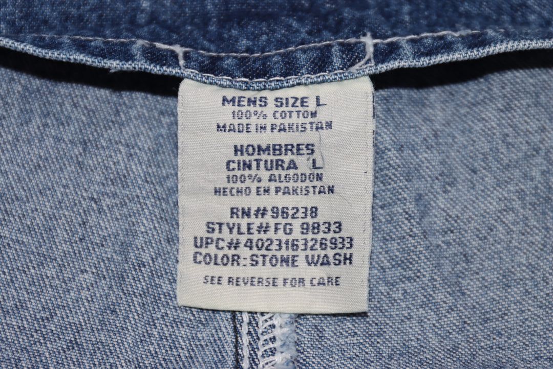 Faded Glory Salopette di Jeans Custom Denim Taglia L Unisex