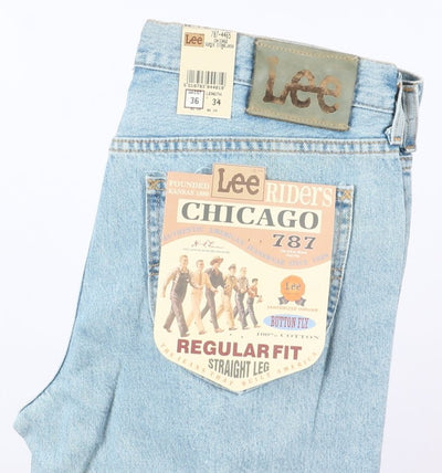 Lee Chicago Super Stone Wash W36 L34 Denim Uomo Vita Alta Dead Stock w/Tags
