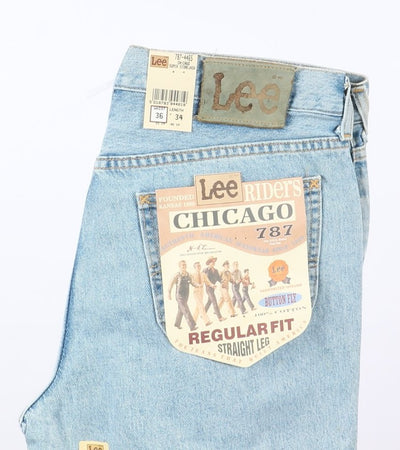 Lee Chicago Super Stone Wash W36 L34 Denim Uomo Vita Alta Dead Stock w/Tags