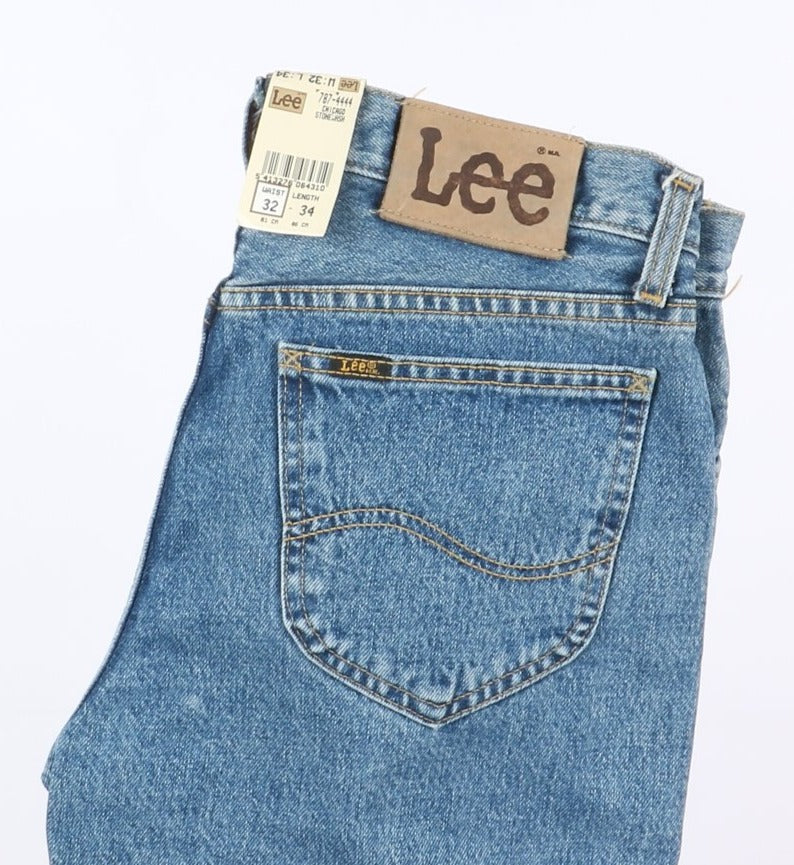 Lee Chicago W32 L34 Denim Unisex Vita Alta Dead Stock w/Tags