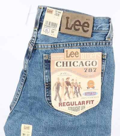 Lee Chicago Super Stone Wash W31 L32 Denim Unisex Vita Alta Dead Stock w/Tags