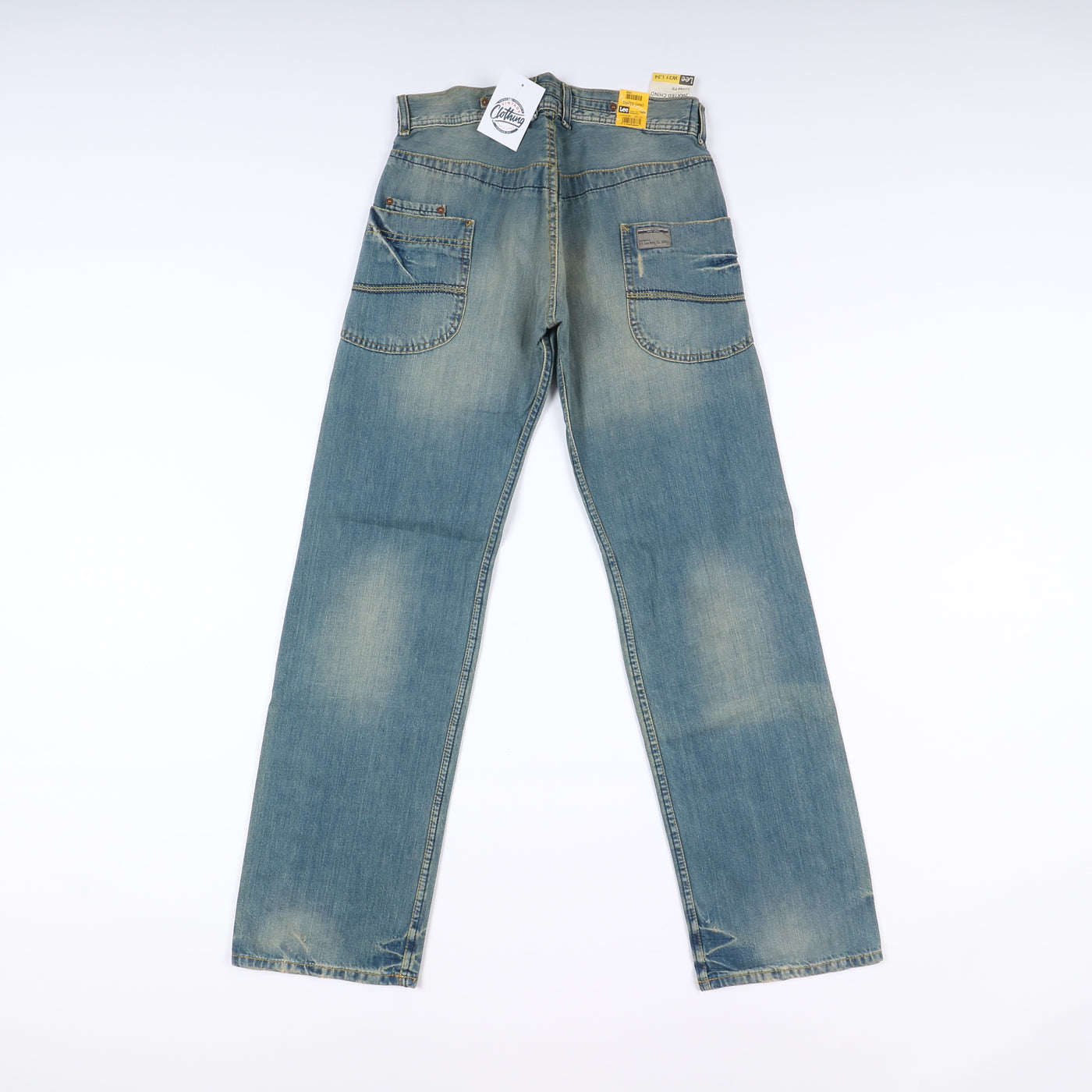 Lee Darted Chino W31 L34 Denim Uomo Vita Bassa Dead Stock w/Tags