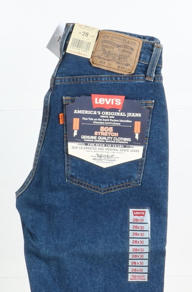 Levi's 805 Stretch Orange Tab Jeans W28 L30 Denim Unisex Vita Alta Dead Stock* w/Tags
