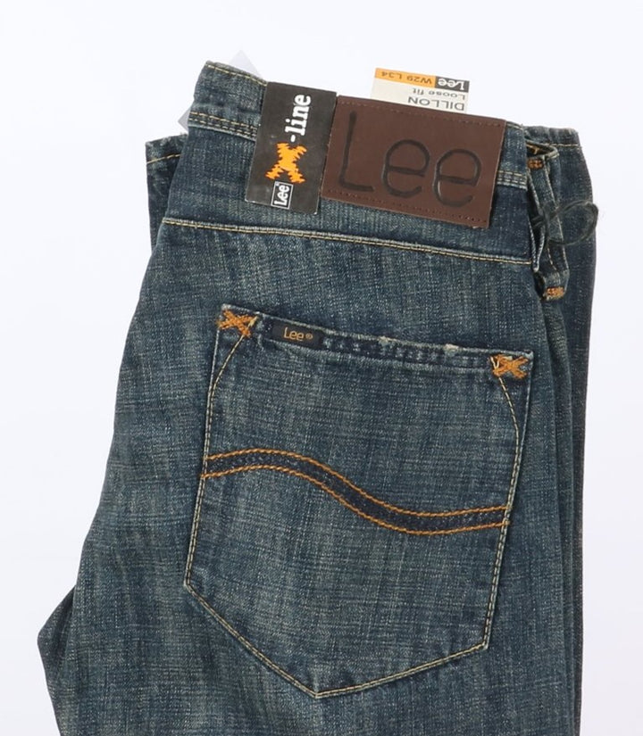 Lee Dillon Loose Fit W29 L34 Denim Uomo Vita Alta Nuovo Dead Stock w/Tags