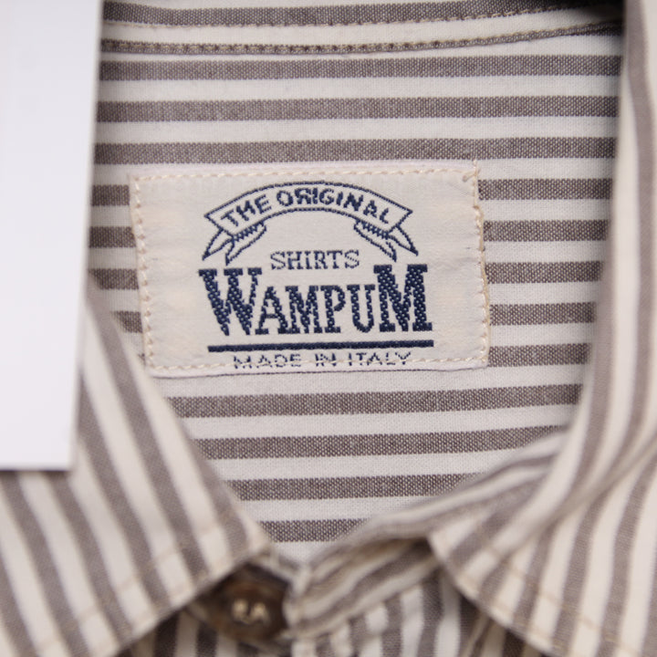 Wampum Camicia Vintage Beige e Marrone Taglia M Uomo