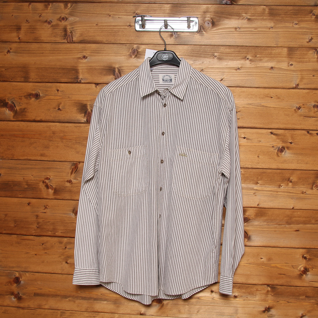 Wampum Camicia Vintage Beige e Marrone Taglia M Uomo