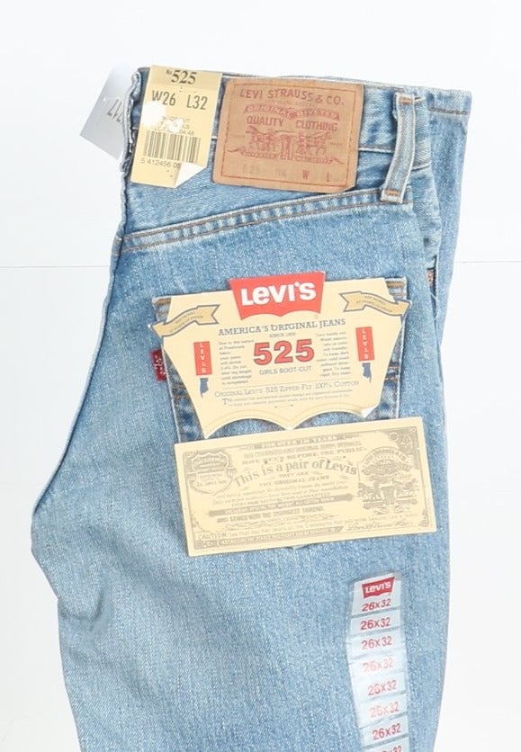 Levi's 525 Bootcut Jeans W26 L32 Denim Donna Vita Alta Dead Stock* w/Tags