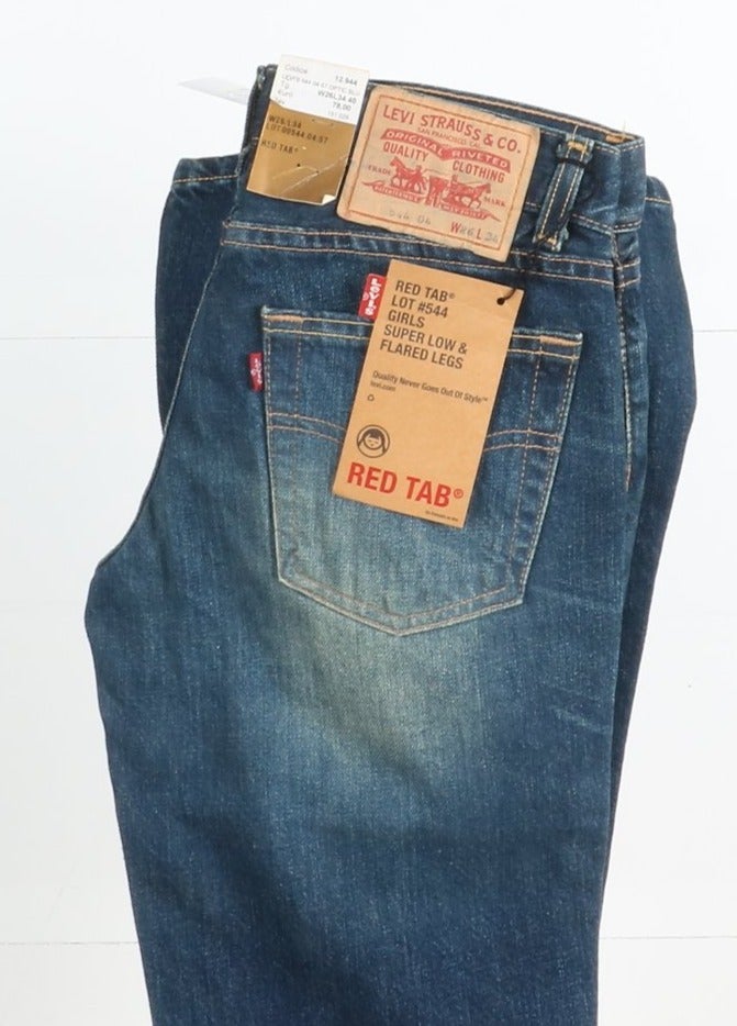 Levi's 544 Super Low Flared Leg Jeans W26 L34 Denim Donna Vita Bassa Dead Stock* w/Tags