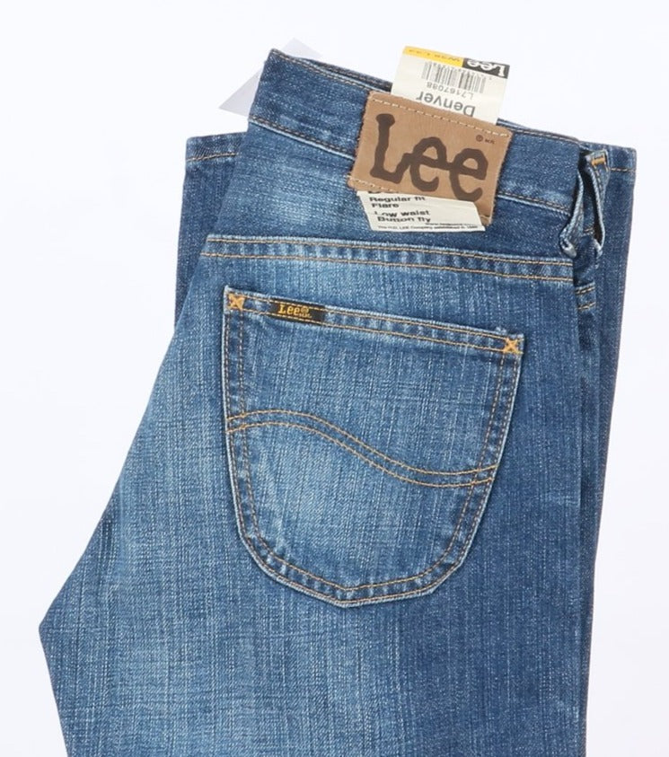 Lee Denver Flare Boot Cut W28 L34 Denim Unisex Vita Alta Dead Stock w/Tags