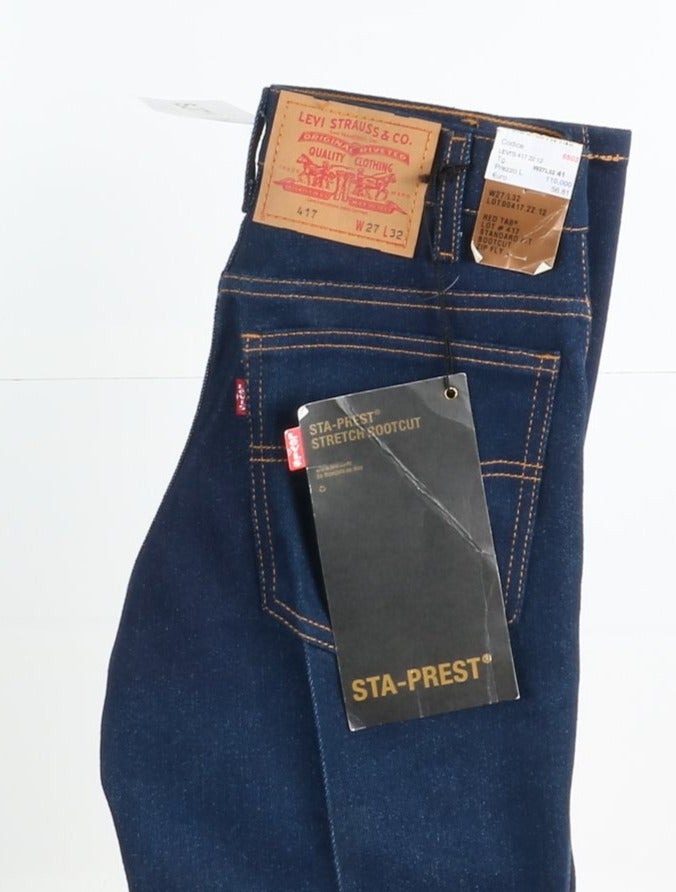 Levi's 417 Sta Prest Bootcut Jeans W27 L32 Denim Unisex Vita Alta Dead Stock* w/Tags