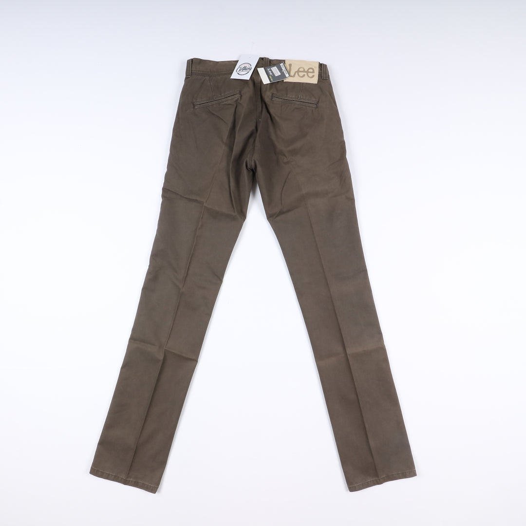 Lee Zed Chino Slim W29 L34 Marrone Uomo Vita Alta Nuovo Dead Stock w/Tags