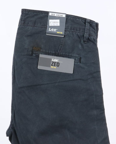Lee Zed Chino Slim W31 L34 Blu Uomo Vita Alta Nuovo Dead Stock w/Tags