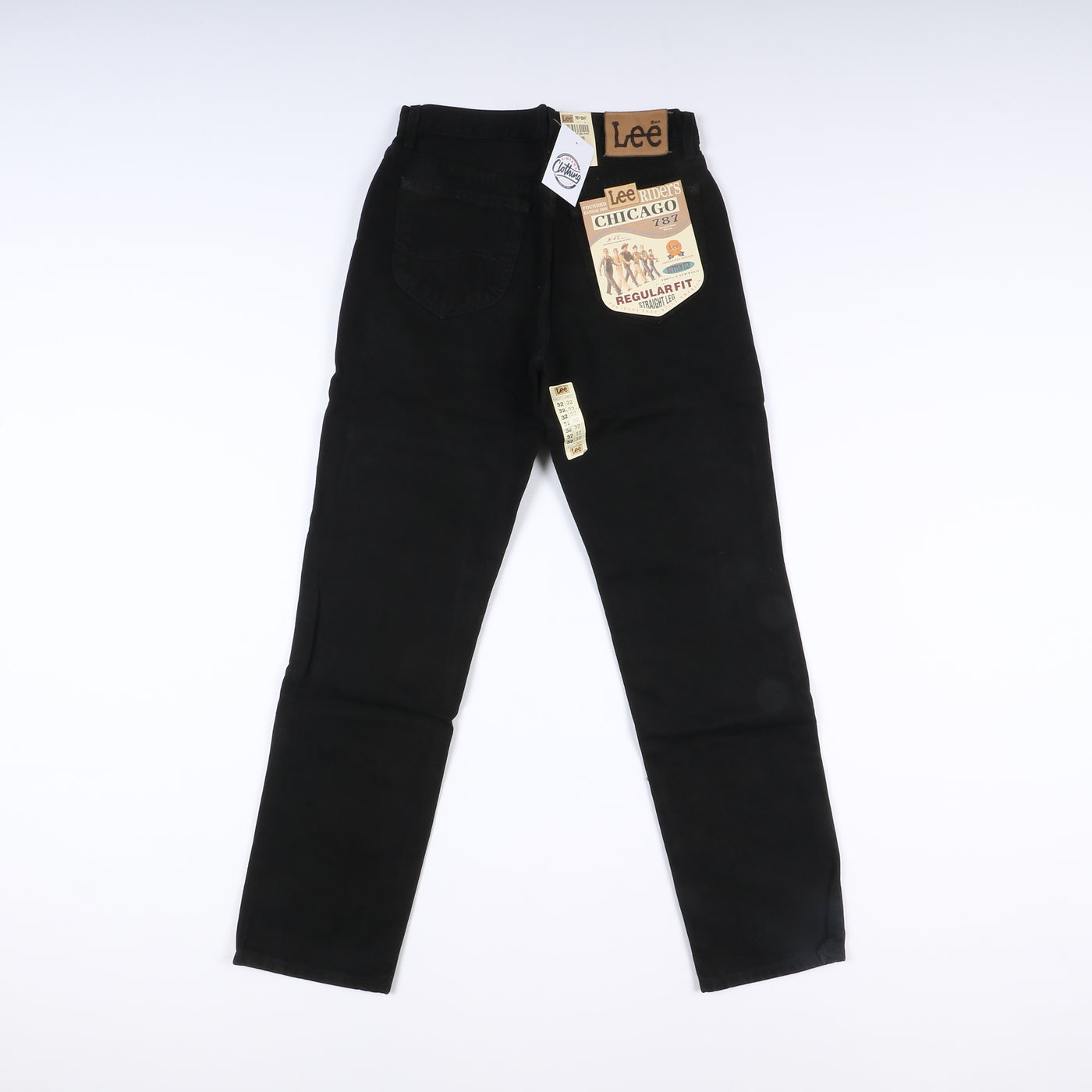 Lee Chicago Washed W32 L32 Nero Unisex Vita Alta Dead Stock w/Tags