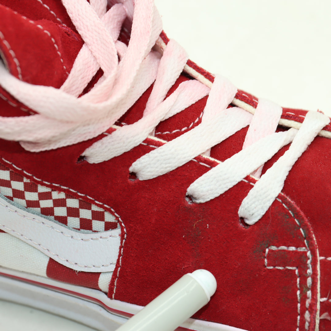 Outfit Tute E Scarpe Vans Vans SK8 Hi Scarpe Rosse A Scacchi Eu