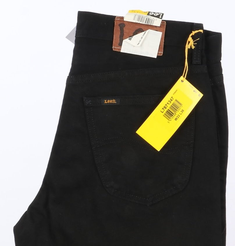 Lee Chicago Comfort Fit W33 L36 Nero Uomo Vita Alta Dead Stock w/Tags