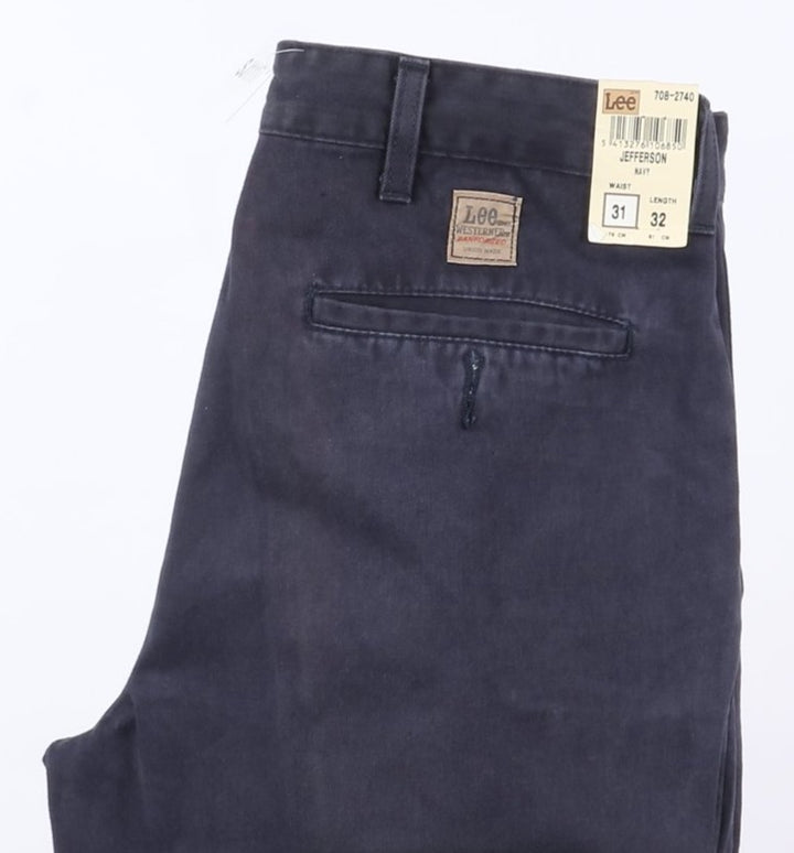 Lee Jefferson W31 L32 Blu Uomo Vita Alta Nuovo Dead Stock w/Tags