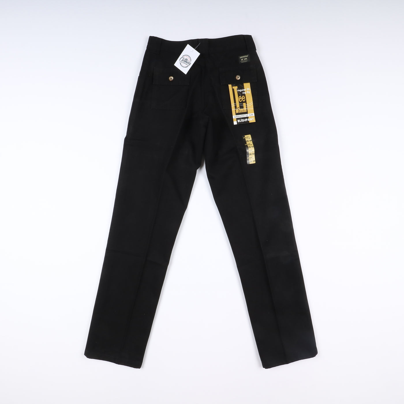 Leesures by Lee Bush Pant W29 L34 Nero Uomo Vita Alta Nuovo Dead Stock w/Tags