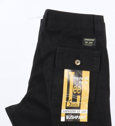 Leesures by Lee Bush Pant W29 L34 Nero Uomo Vita Alta Nuovo Dead Stock w/Tags