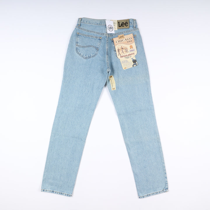 Lee Chiacago Super Stone Wash W33 L34 Denim Unisex Vita Alta Dead Stock con Cartellino