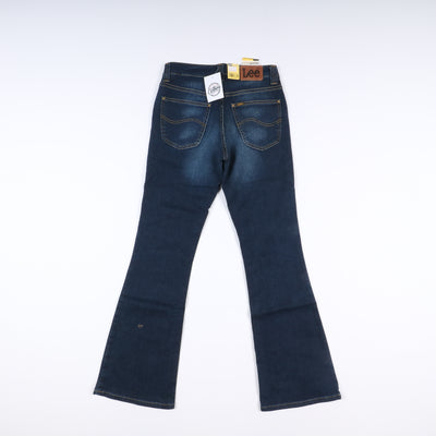 Lee Felton Flare W30 L33 Denim Unisex Vita Alta Nuovo Dead Stock w/Tags