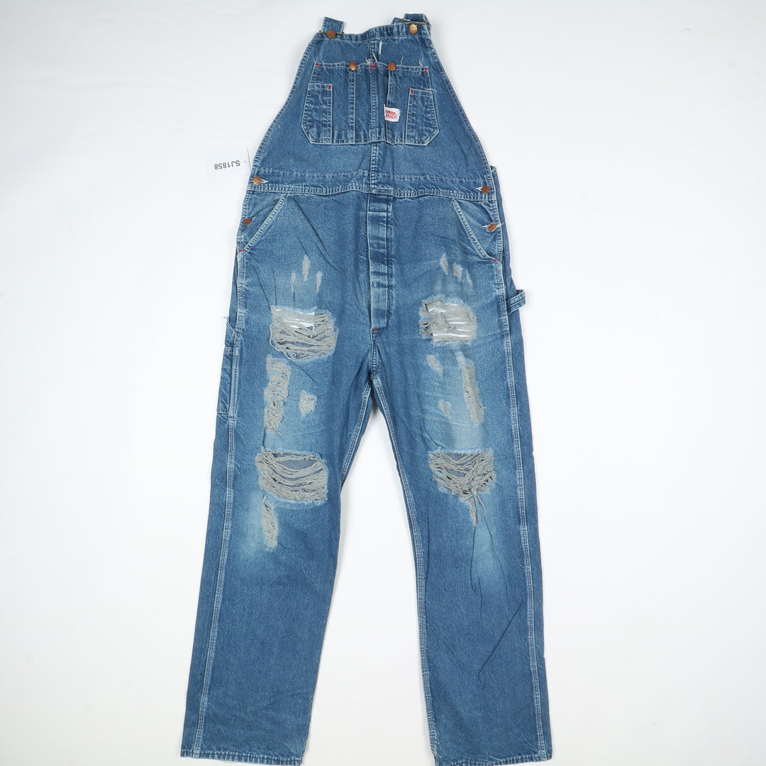 Round House Salopette di Jeans Vintage Denim W40 L40 Uomo