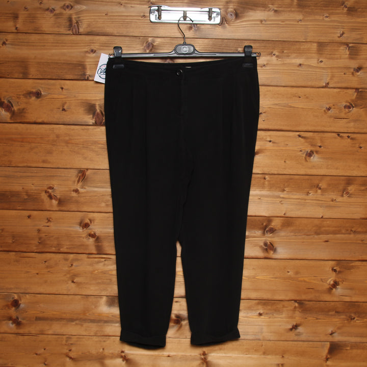 Burberry Pantalone in Seta Nero Taglia 44 Donna