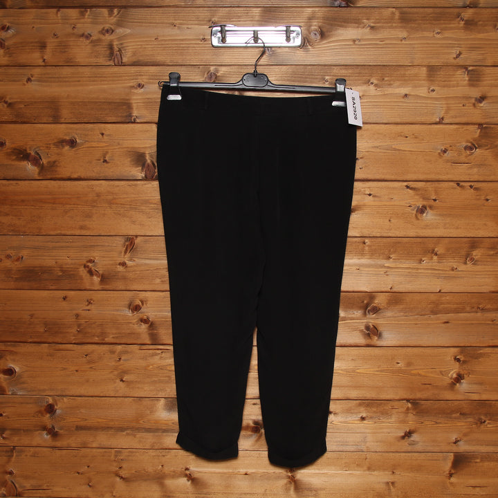 Burberry Pantalone in Seta Nero Taglia 44 Donna
