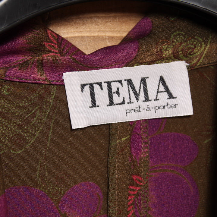 Tema Pret-a-Porter Giacca Vintage 60/70' Verde Floreale Taglia 46 Donna
