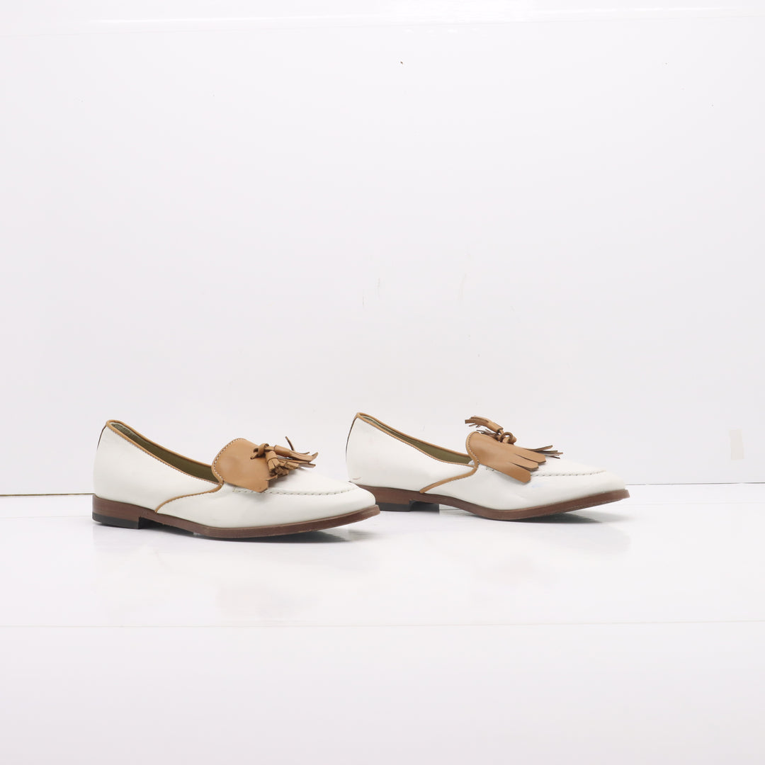 Bottega "Milano" Mocassino Panna e Marrone Eur 37 Donna Hand Made