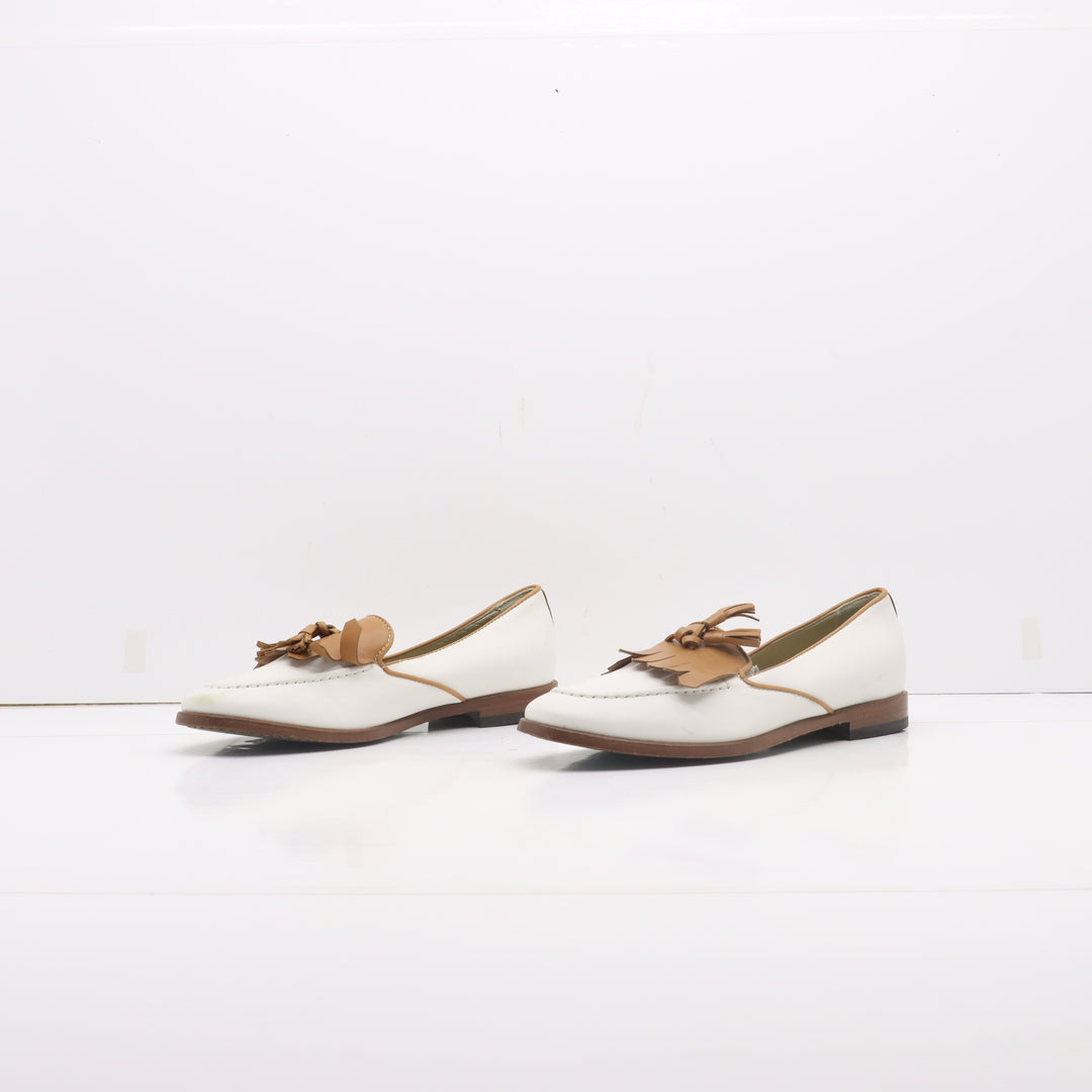 Bottega "Milano" Mocassino Panna e Marrone Eur 37 Donna Hand Made