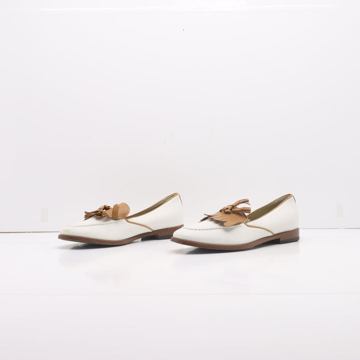 Bottega "Milano" Mocassino Panna e Marrone Eur 37 Donna Hand Made